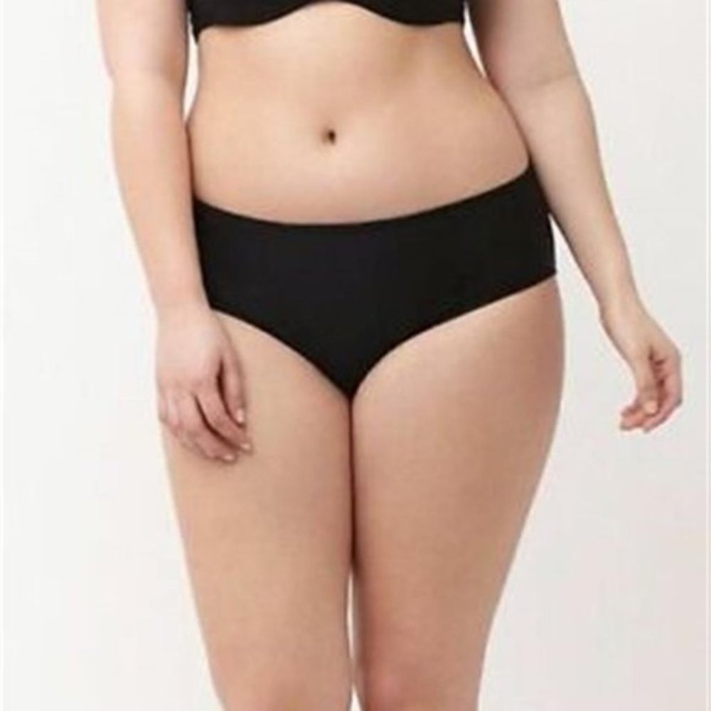 Swim by Cacique Swim Bottom Mid-Rise Black Size 28